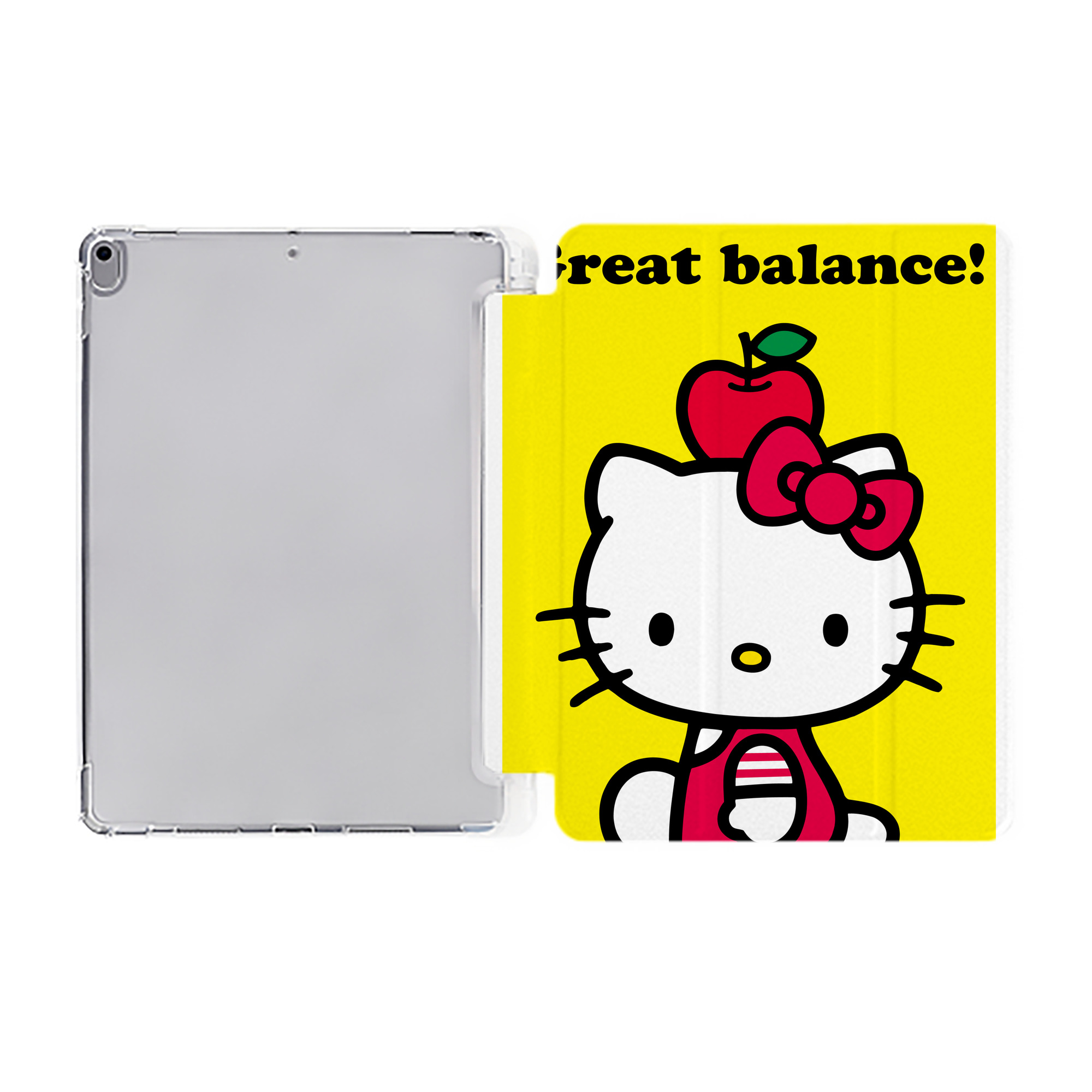（画像用） Hello Kitty ハローキティ IPad ケース ペン収納付き 三つ折りスタンド PUレザー×シリコン 対応機種9.5/10.5/10.9インチ